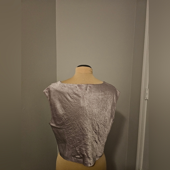 Banana Republic (BR) NWT Sleek Goldish Sleeveless Top Sz L - Picture 3 of 6